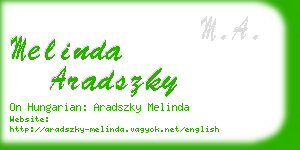 melinda aradszky business card